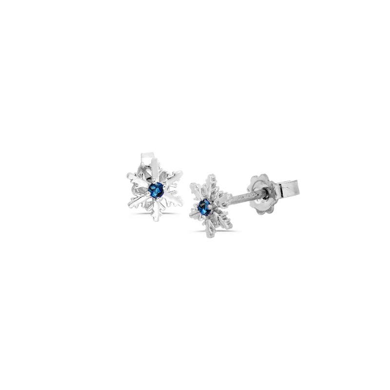 Boucles d'oreilles FloconTopaze Blue London sur Or Blanc