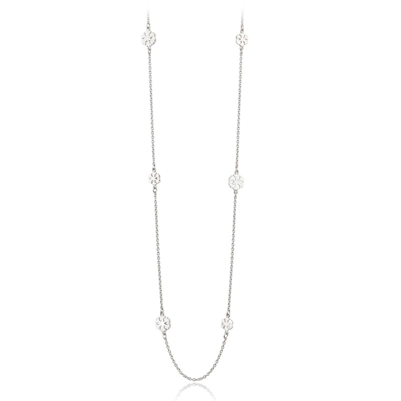 Sautoir 6 Flocons d'Amour 8mm et 10mm en Argent 54cm