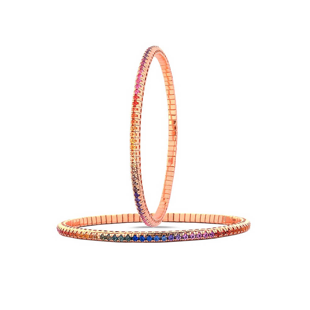 Bracelet Collection Extensible Or Rose Saphirs...