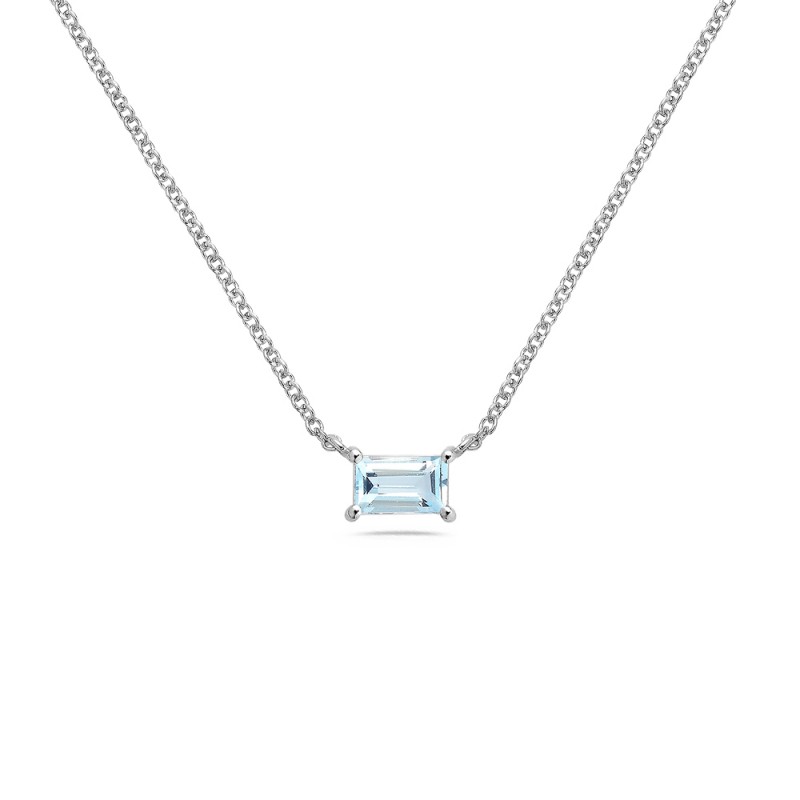Collier Collection La Délicatesse en Or Blanc  750Mill. et Topaze 0.33CT  5x3mm