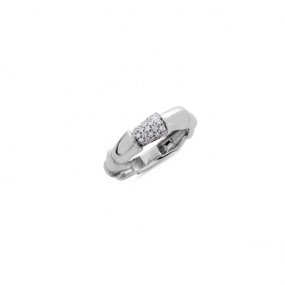 Bague Serpent  en Or Blanc 750 mill. sertie de Diamants 0.25ct.