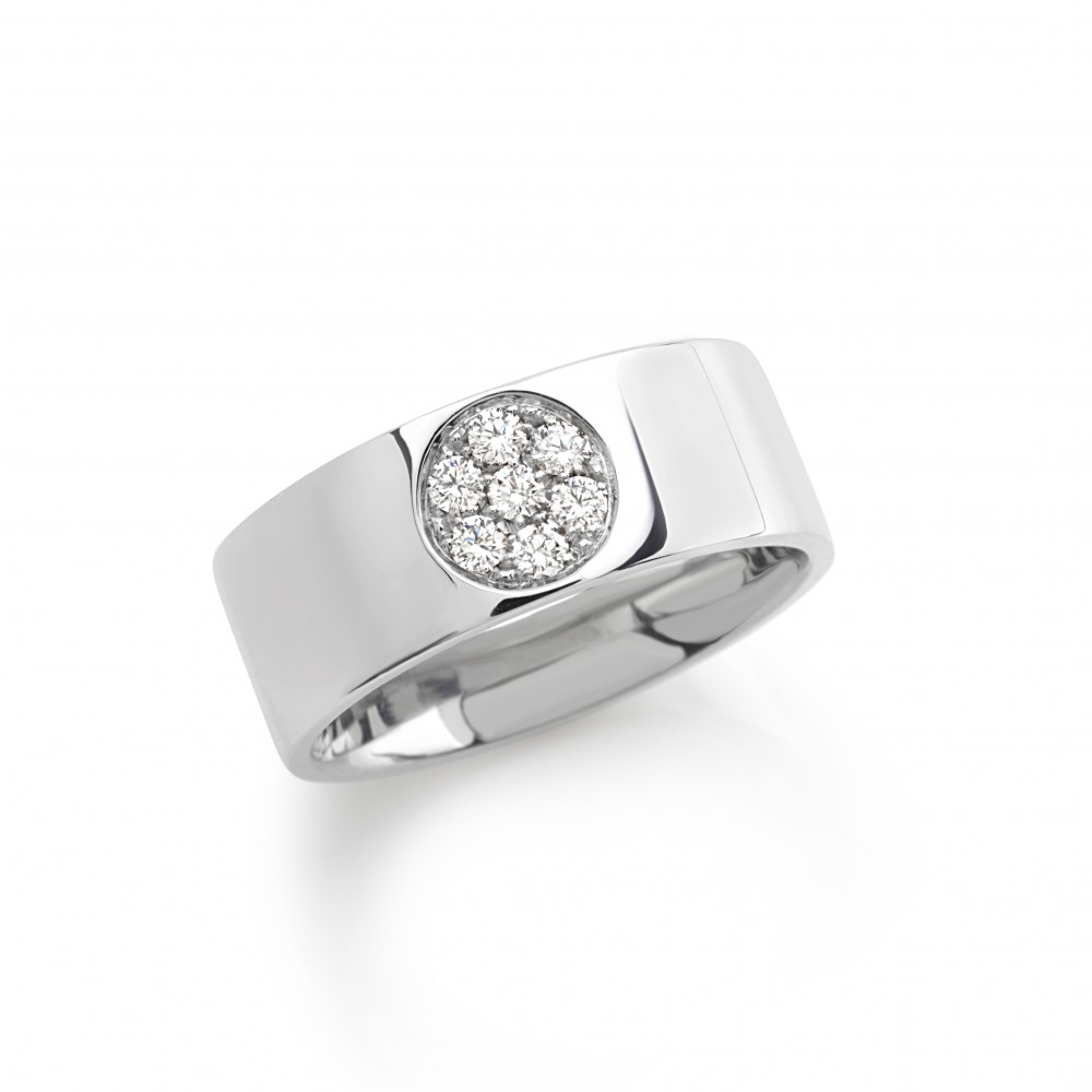 Bague Minimalice en Or Blanc 750 mill. sertie de Diamants 0.15ct