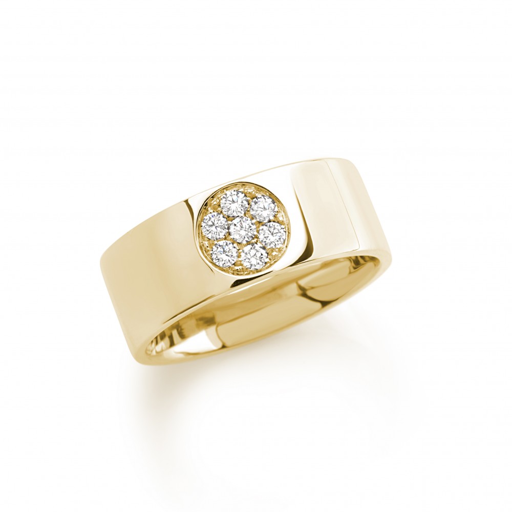 Bague Minimalice en Or Jaune 750 mill. sertie de Diamants 0.15ct 