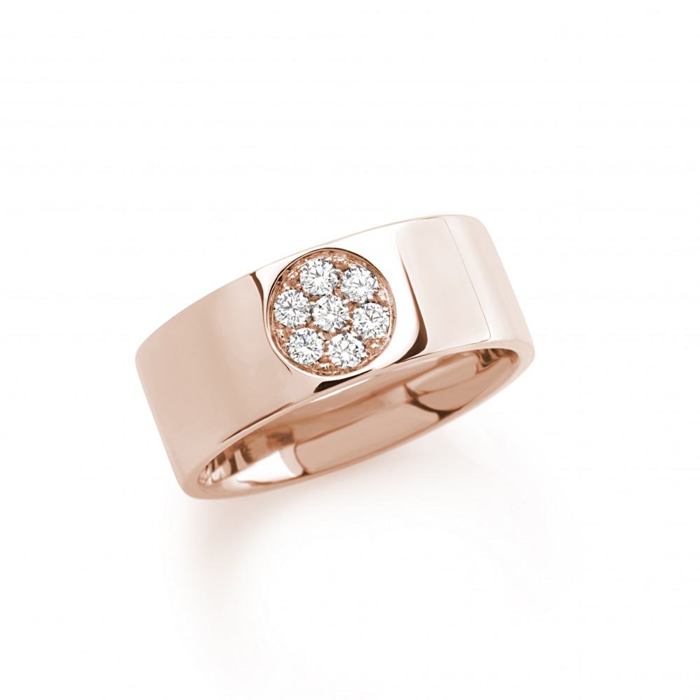 Bague Minimalice en Or Rose 750 mill. sertie de Diamants 0.15ct