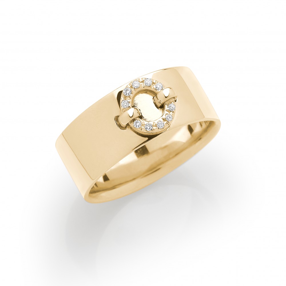 Bague Minimalice en Or Jaune 750 mill. sertie de Diamants 0.05ct 