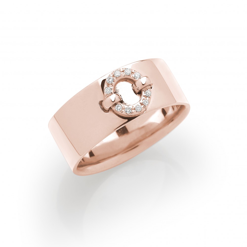 Bague Minimalice en Or Rose 750 mill. sertie de Diamants 0.05ct