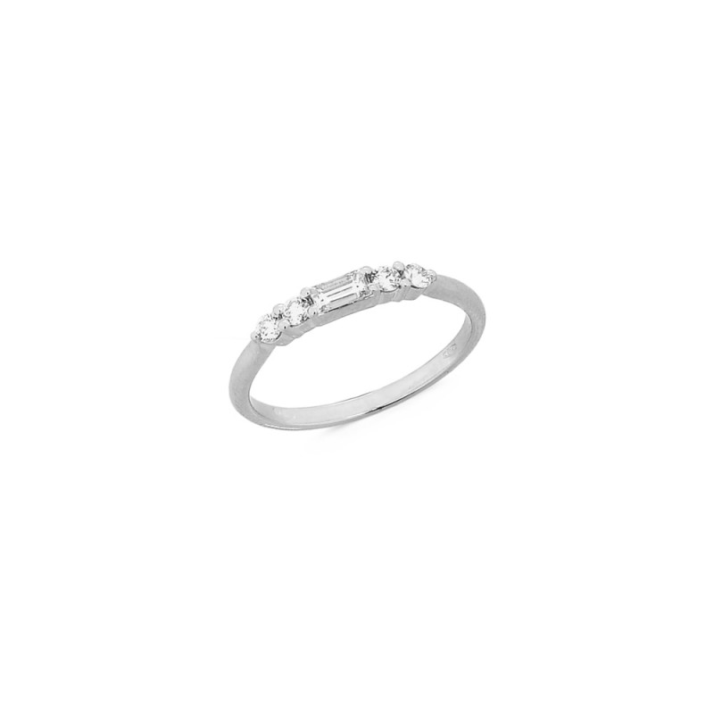 Alliance Demi-Tour Diamants 0.14ct sur Or Blanc 750 mill.
