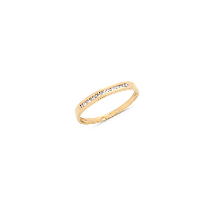 Alliance Demi Tour Diamants 0.10ct Serti Rail en Or Rose 750