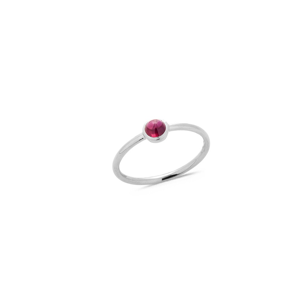 Bague Collection La Délicatesse Rubis Cabochon 0.45ct en Or Blanc