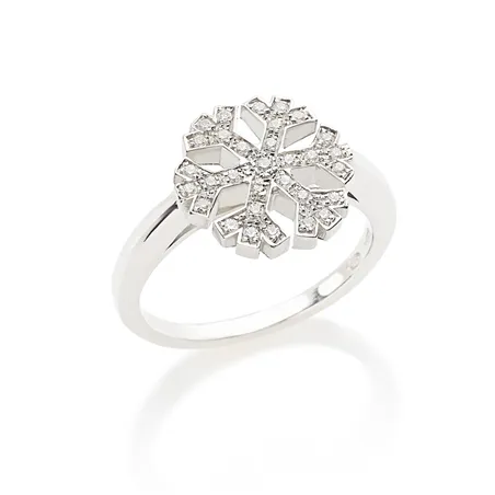 Bague Flocon d'Amour 12mm Oxydes en Argent