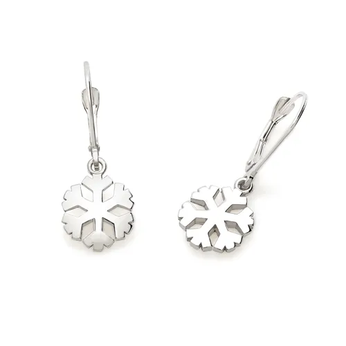 Boucles d'Oreilles clips Flocon d'Amour 10mm en Argent