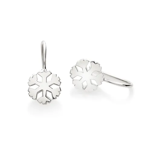 Boucles d'Oreilles dormeuses Flocon d'Amour 10mm en Argent