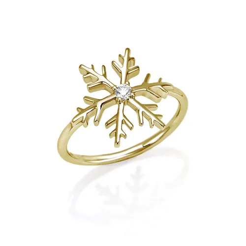 Bague Flocon d Amour Diamant 0.06ct en Or Jaune