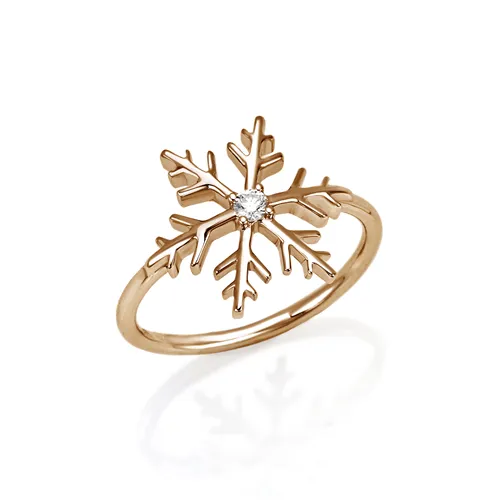 Bague Flocon d Amour Diamant 0.06ct en Or Rose