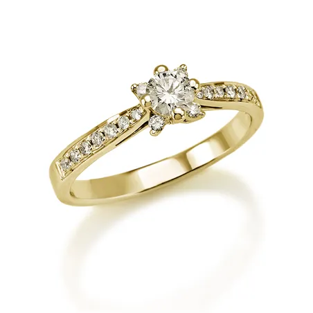 Bague Flocon d’Amour Diamants 0.45 Carat en Or jaune 750 Mill.