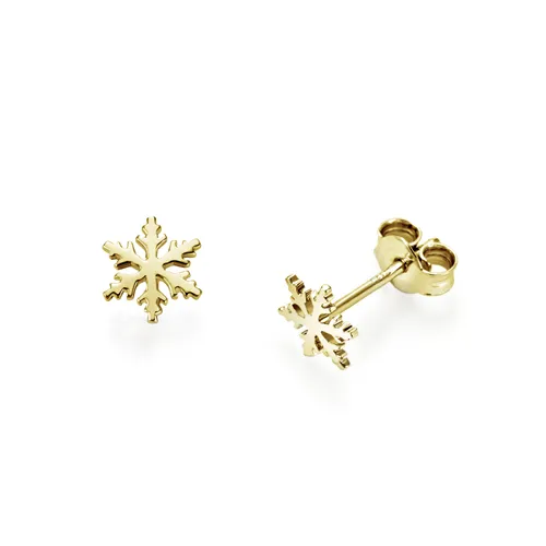 Boucles d'Oreilles Flocon d'Amour en Or jaune