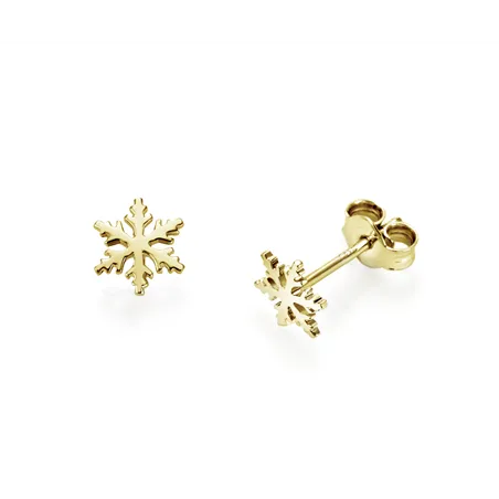 Boucles d'Oreilles Flocon d'Amour en Or jaune