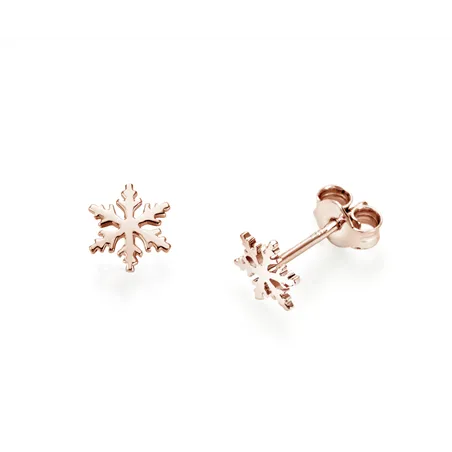 Boucles d'Oreilles Flocon d'Amour en Or rose