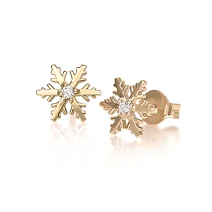 Boucles d'Oreilles Flocon d Amour Diamants 0.06ct en Or blanc 2