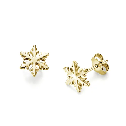 Boucles d'Oreilles Flocon d'Amour en Or jaune