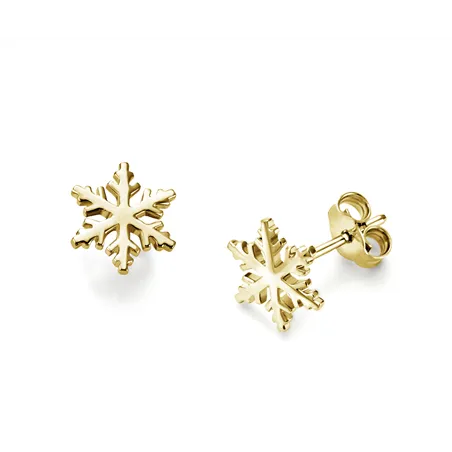 Boucles d'Oreilles Flocon d'Amour en Or jaune