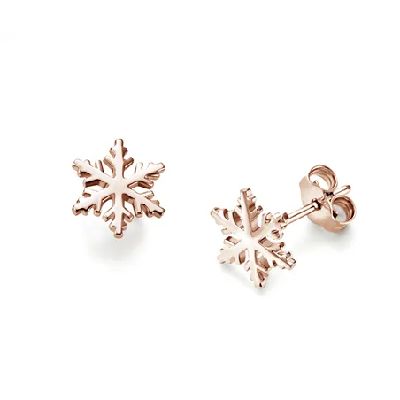 Boucles d'Oreilles Flocon d'Amour en Or rose