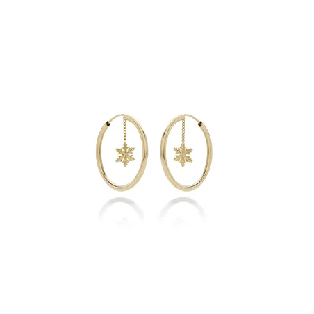 Créoles Flocon d'Amour pendant en Or Jaune