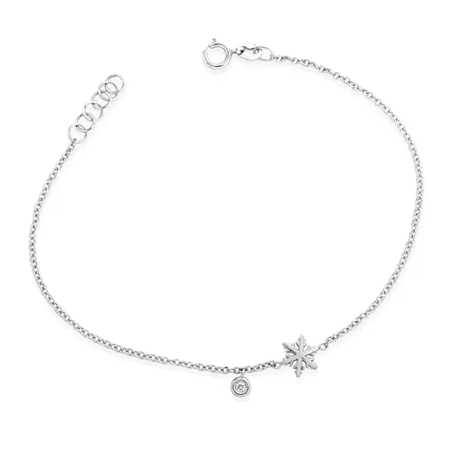 Bracelet Flocons d'Amour Diamant 0.015ct en Or Blanc