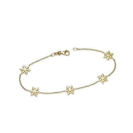 Bracelet Flocons d'Amour en Or jaune 750Mill