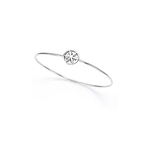 Bracelet jonc Flocon d'Amour en Or blanc