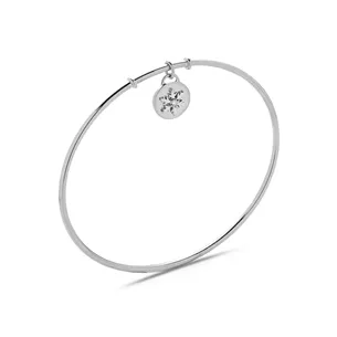 Bracelet médaille Flocon d'Amour Diamant 0.02ct en Or blanc 2