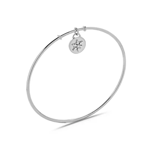 Bracelet médaille Flocon d'Amour Diamant 0.02ct en Or blanc