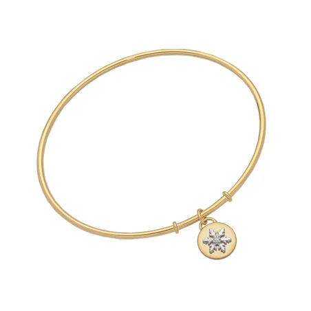 Bracelet médaille Flocon d'Amour Diamant 0.02ct en Or jaune