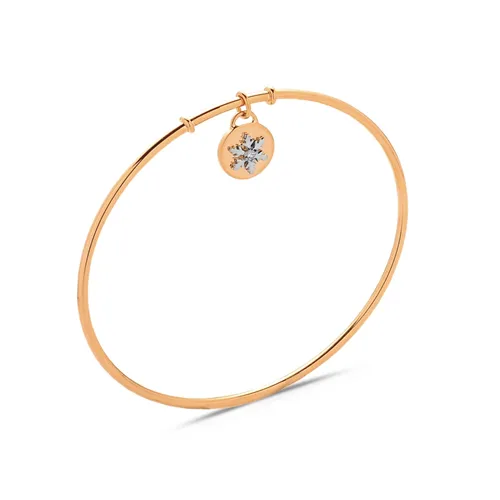 Bracelet médaille Flocon d'Amour Diamant 0.02ct en Or rose