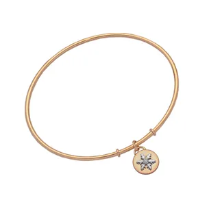 Bracelet médaille Flocon d'Amour Diamant 0.02ct en Or blanc 2