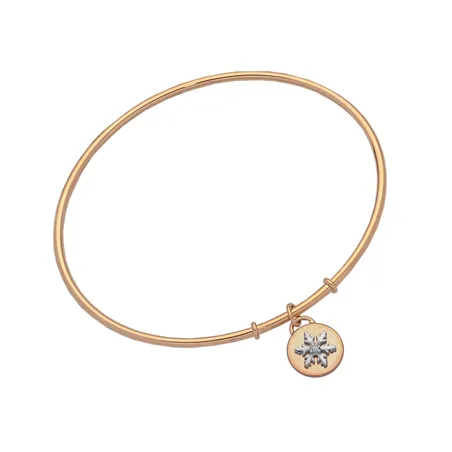 Bracelet médaille Flocon d'Amour Diamant 0.02ct en Or rose