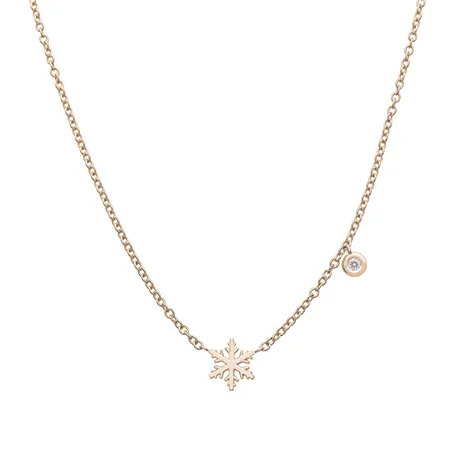 Collier Flocon d'Amour Diamant 0.015ct en Or rose