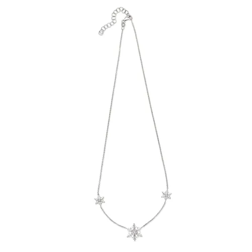 Collier Flocon d'Amour Diamants 0.19ct or blanc