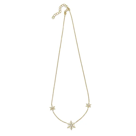 Collier Flocon d'Amour Diamants 0.19ct or jaune