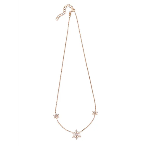 Collier Flocon d'Amour Diamants 0.19ct or rose
