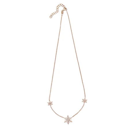 Collier Flocon d'Amour Diamants 0.19ct or rose
