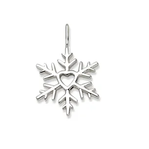 Pendentif Flocon d'Amour coeur en Or blanc