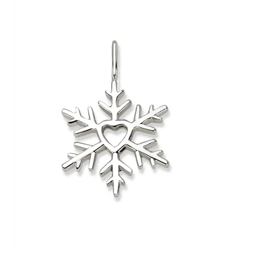 Pendentif Flocon d'Amour coeur en Or blanc