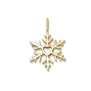 Pendentif Flocon d'Amour coeur en Or blanc 2