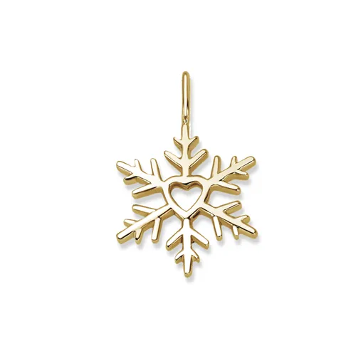 Pendentif Flocon d'Amour coeur en Or jaune