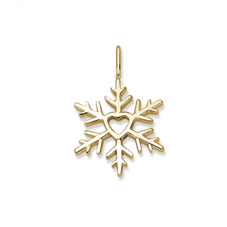 Pendentif Flocon d'Amour coeur en Or jaune