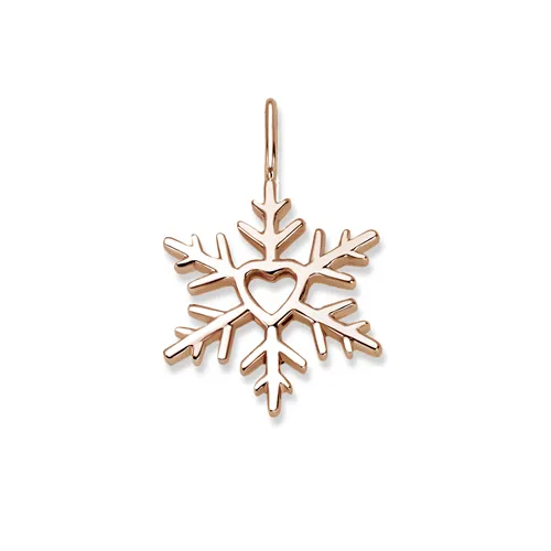 Pendentif Flocon d'Amour coeur en Or rose