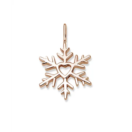 Pendentif Flocon d'Amour coeur en Or rose