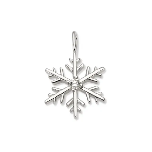 Pendentif Flocon d'Amour Diamant 0.06ct en Or blanc