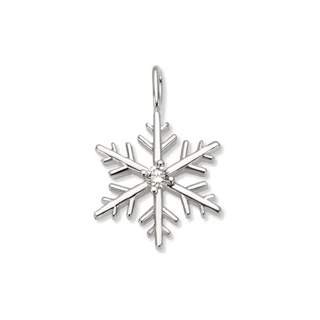 Pendentif Flocon d'Amour Diamant 0.06ct en Or blanc